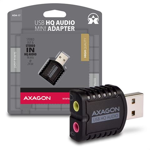 AXAGON ADA-17 USB2.0 - Stereo HQ Audio Mini Adapter 24bit 96kHz AXAGON ADA-17 USB2.0 - Stereo HQ Audio Mini Adapter 24bit 96kHz