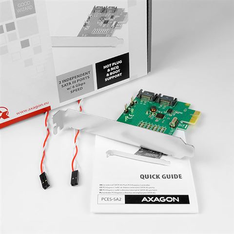 AXAGON PCES-SA2 PCIe Controller 2x Int. SATA III 6G ASMedia AXAGON PCES-SA2 PCIe Controller 2x Int. SATA III 6G ASMedia
