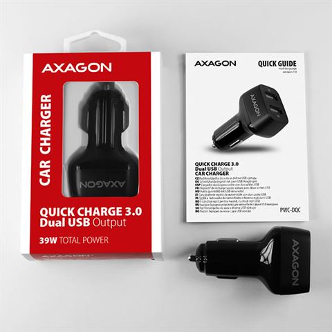 AXAGON PWC-DQC car charger 2x QC3.0