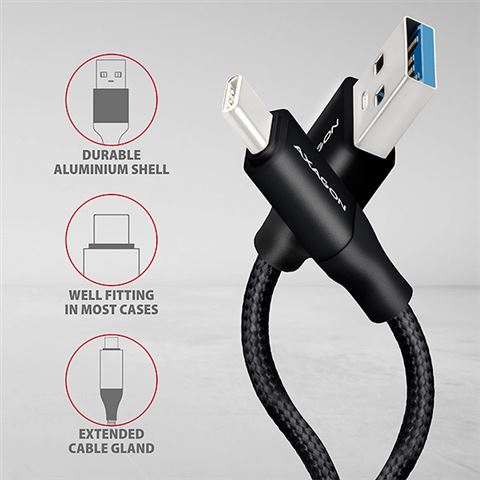 AXAGON BUCM3-AM05B HQ cable USB-C <-> USB-A 3.2 Gen 1 AXAGON BUCM3-AM05B HQ cable USB-C USB-A 3.2 Gen 1