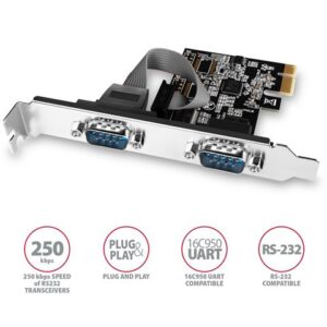 AXAGON PCEA-S2N PCI-Express Adapter 2x Serial Port+LP limić