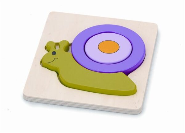 Drvene puzzle 3 dijela - puž