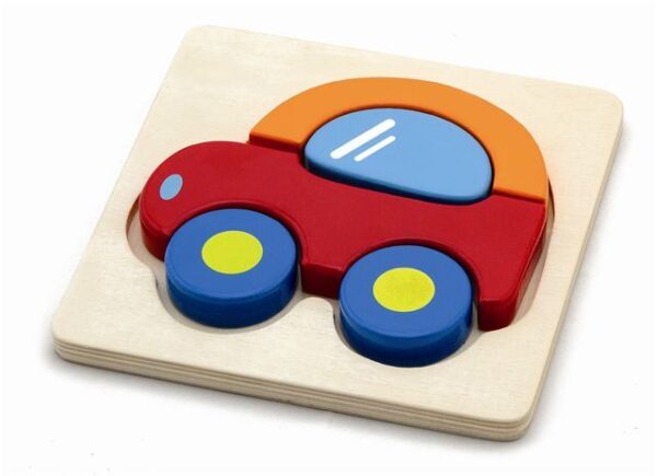 Drvene puzzle 5 dijelova - autić