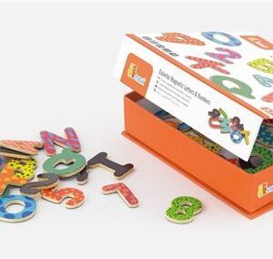 Drvena slova i brojevi s magnetima (77 kom)