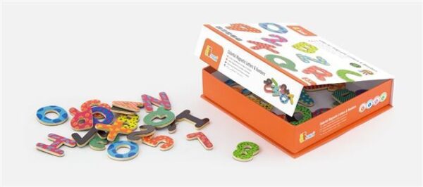 Drvena slova i brojevi s magnetima (77 kom)