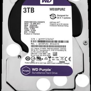 HDD Interni WD Purple Surveillance 3TB 3