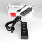 AXAGON HUE-S2BL 4x USB3.0 Charging Hub 1.2m Cable