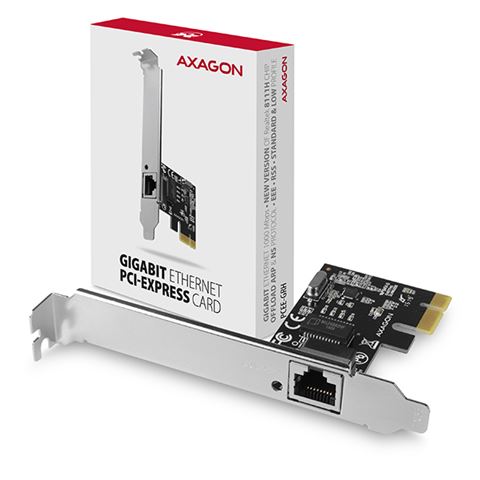 AXAGON PCEE-GRH - Gigabit Ethernet RJ45 + LP