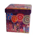 TABURE KUTIJA 36*36*36 DRVO LJUBIČASTI