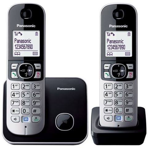 PANASONIC telefon bežični KX-TG6812FXB crni TWIN PANASONIC telefon bežični KX-TG6812FXB crni TWIN