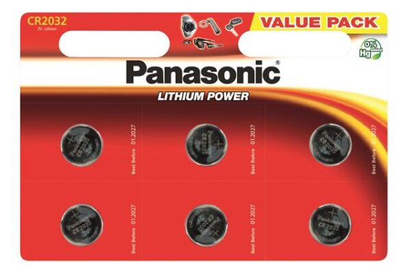 PANASONIC baterije CR-2032EL/6BW Lithium Coin PANASONIC baterije CR-2032EL/6BW Lithium Coin