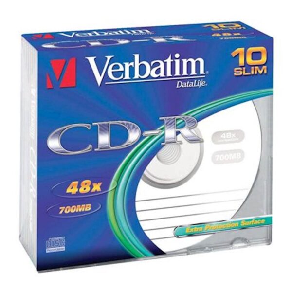 CD-R MEDIJ VERBATIM 10PK SC 52X 700MB 10PK slim case