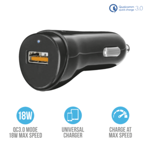 Ultra Fast USB Car Charger with QC3.0 and auto-detect - Slika 1