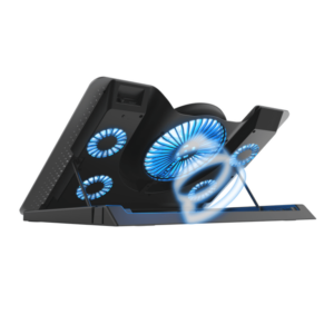 Trust Quno Cooling Stand LED GXT 1125 Laptop cooling stand sa 5 ventilatora + stalak za telefon - Slika 1