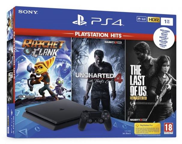 SONY-PlayStation 4 1TB+Rat. and Clank+ Last of Us+Uncharted 4