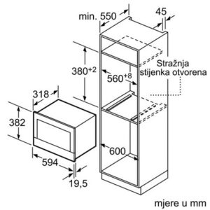 BOSCH mikrovalna Serie 8| CRNA, 900W, Autopilot 7, 21L, Lijevo otvaranje, GB - Slika 1