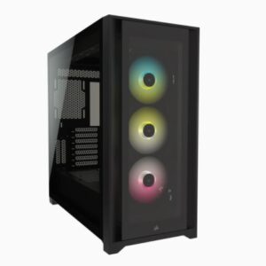 CORSAIR iCUE 5000X RGBTempered Glass MidTower ATX PC Smart Case Black - Slika 1