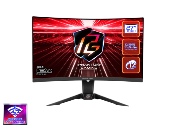 ASROCK MONITOR PG27Q15R2A 27"CURVED GAMING;QHD;165Hz;1ms;2xHDMI