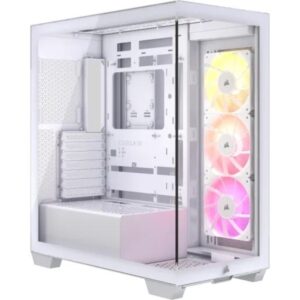 CORSAIR 3500X ARGB Mid-TowerCase, White, 3xRS120 ARGB fansRadiator 360mm, GPU 410mm - Slika 1