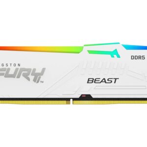 Kingston 16GB 6000MHz DDR5WRGBWhite RGB,Fury Beast (1x16GB),CL30, XMP,1RX8, 288-pin 16Gbit - Slika 1