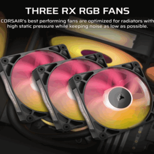 CORSAIR TITAN 360 RX RGB AIOLiquid CPU Cooler, Black,RX120LGA1851, LGA1700, AM5, AM4 - Slika 1