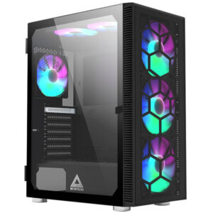 Montech Case X3 Glass Black Mid tower, ATX, 6x RGB fans - Slika 1