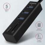 USB HUB AXAGON HMA-CR3A 3x USB-A + SD/microSD