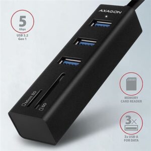 USB HUB AXAGON HMA-CR3A 3x USB-A + SD/microSD