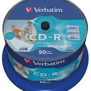 CD-R WIDE VERBATIM 50PK CB PR Wide Inkjet Pr.