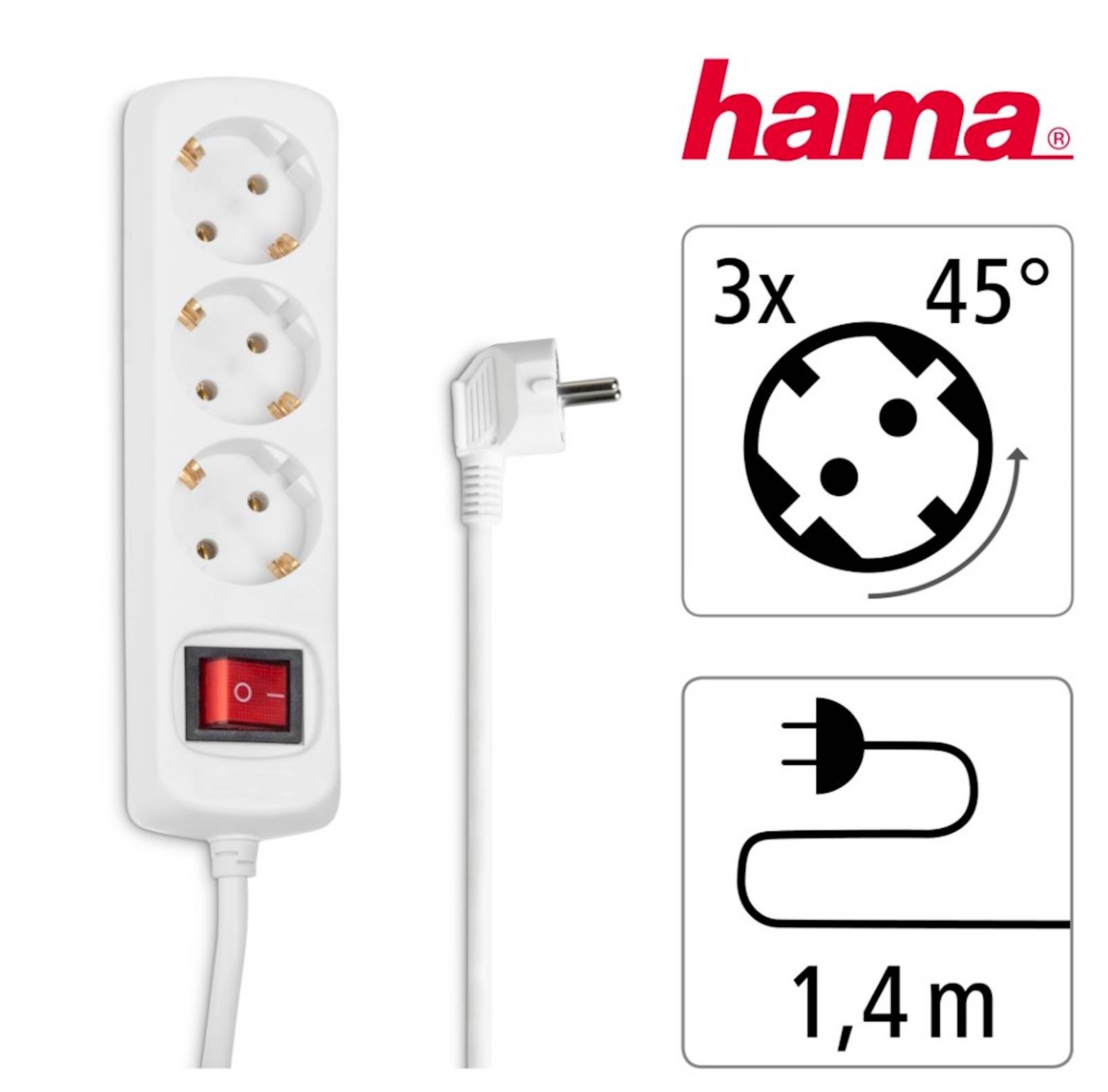 Produžni kabl Hama bijeli