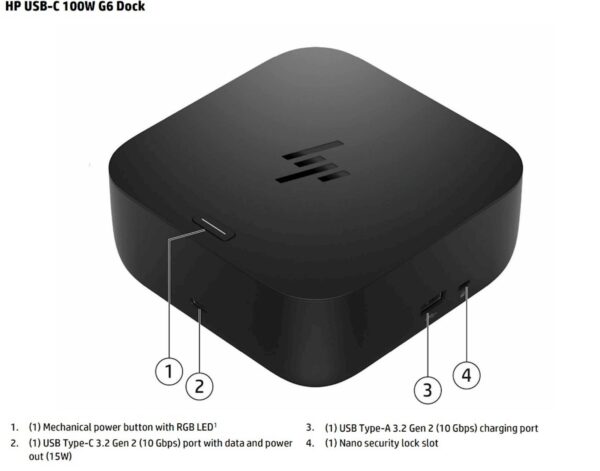 Docking HP USB-C 100W G6 (9X3V1UT)