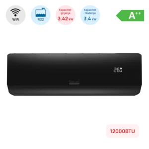 Klima Green Tech 12000BTU 3,4kW R32 wifi crna 12-IN82B-WIFI - Slika 1
