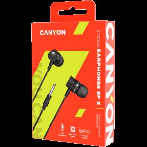 CANYON Stereo earphones with microphone, 1.2M, dar - Slika 3