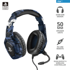 Trust GXT 488 Forze-B žičanegaming slušalice, PS4 i PS5,3.5 mm, plave - Slika 1