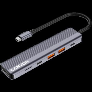 CANYON hub DS-17 6in1 4k USB-C Grey - Slika 3