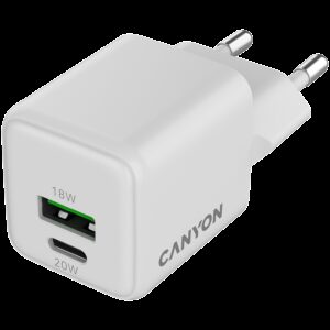 CANYON charger CU20AC GaN 20W 1xPD 1xQC EU White - Slika 2