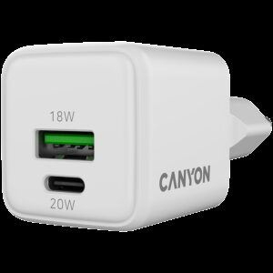 CANYON charger CU20AC GaN 20W 1xPD 1xQC EU White - Slika 3