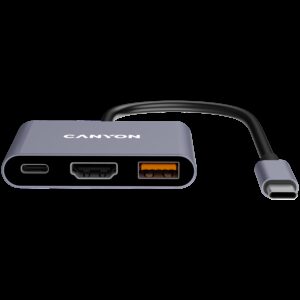 CANYON hub DS-4 3in1 USB-C Grey - Slika 2