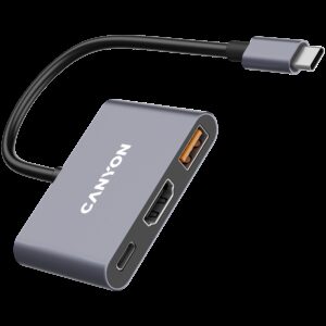 CANYON hub DS-4 3in1 USB-C Grey - Slika 3