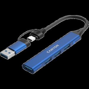 CANYON hub DS-02 4in1 USB-A/C Blue - Slika 3