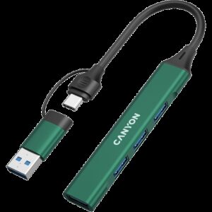 CANYON hub DS-02 4in1 USB-A/C Green - Slika 2