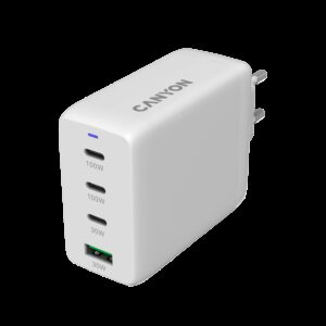 CANYON charger CU100ACC GaN 100W 3xPD 1xQC EU Whit - Slika 3