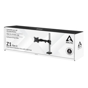 Arctic Z1 Gen 3 (Matt Black)desk monitor arm with USB Hub - Slika 3