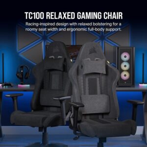 Corsair TC100 Gaming ChairRelaxed, Fabric Black/Black120kg - Slika 2