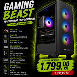 PCM Gaming računar AMD Ryzen 7 5700X / RX 7600 8GB / 16GB RAM / 500GB SSD - Slika 1