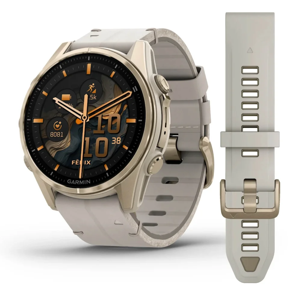 GARMIN Fenix 8 43 mm AMOLED Sapphire Soft Gold Stainless Steel/Fog Gray