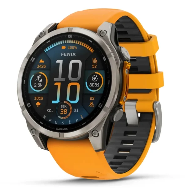 GARMIN Fenix 8 47 mm AMOLED Sapphire Titanium Spark Orange/Graphite GARMIN Fenix 8 47 mm AMOLED Sapphire Titanium Spark Orange/Graphite
