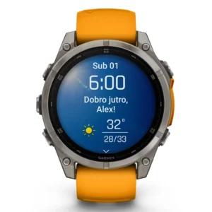 GARMIN Fenix 8 47 mm AMOLED Sapphire Titanium Spark Orange/Graphite - Slika 3