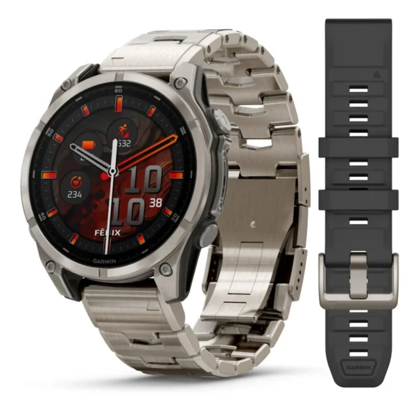 GARMIN fenix 8 47 mm AMOLED Sapphire Bare Titanium Graphite/Titanium GARMIN fenix 8 47 mm AMOLED Sapphire Bare Titanium Graphite/Titanium
