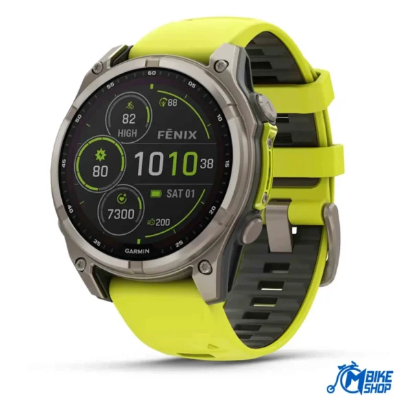GARMIN Fenix 8 47 mm Solar Sapphire Titanium Amp Yellow/Graphite GARMIN Fenix 8 47 mm Solar Sapphire Titanium Amp Yellow/Graphite